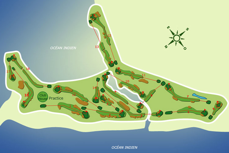 Carte du Paradis Golf Club - parcours 18 trous