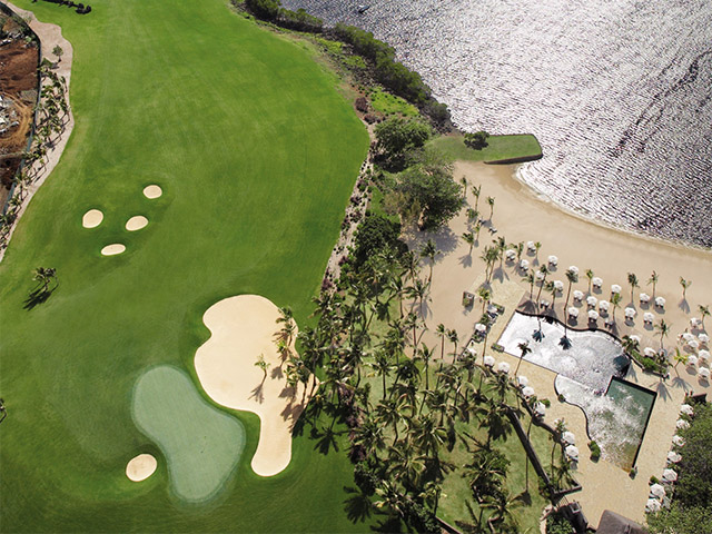 Vue splendide du Golf d'Anahita à l'île Maurice 