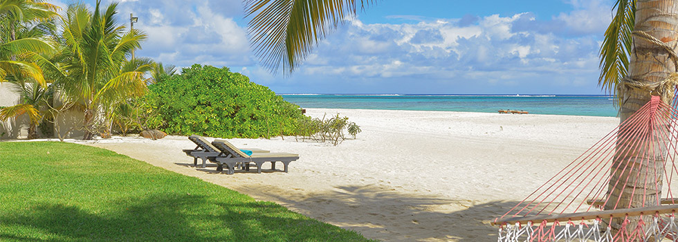 plage privée d'une villa du Dinarobin à l'île Maurice