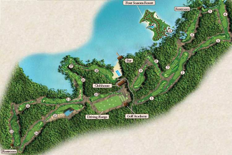 Carte golf de l'Anahita - parcours 18 trous 