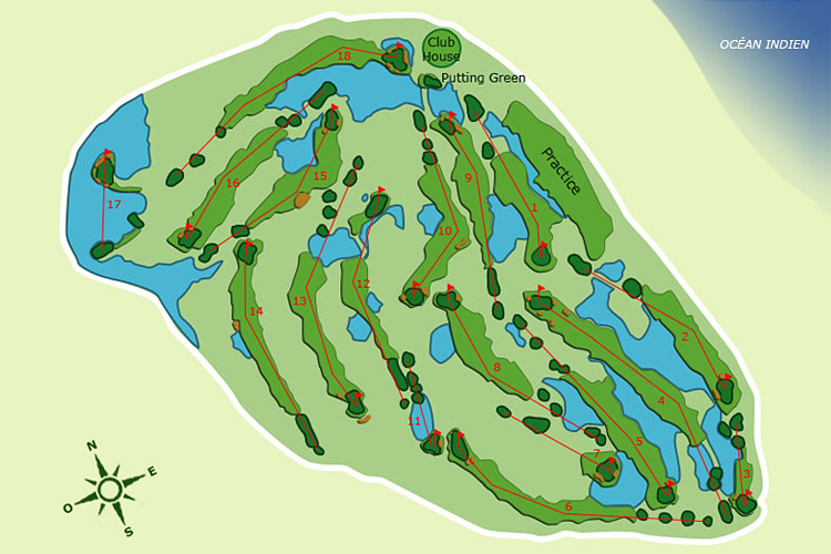 carte du Legend Golf Course : parcours 18