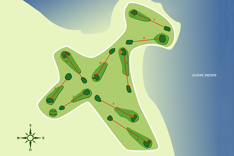 Carte Shandrani Golf Club - parcours 9 trous